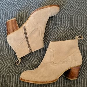 DV gray suede ankle booties